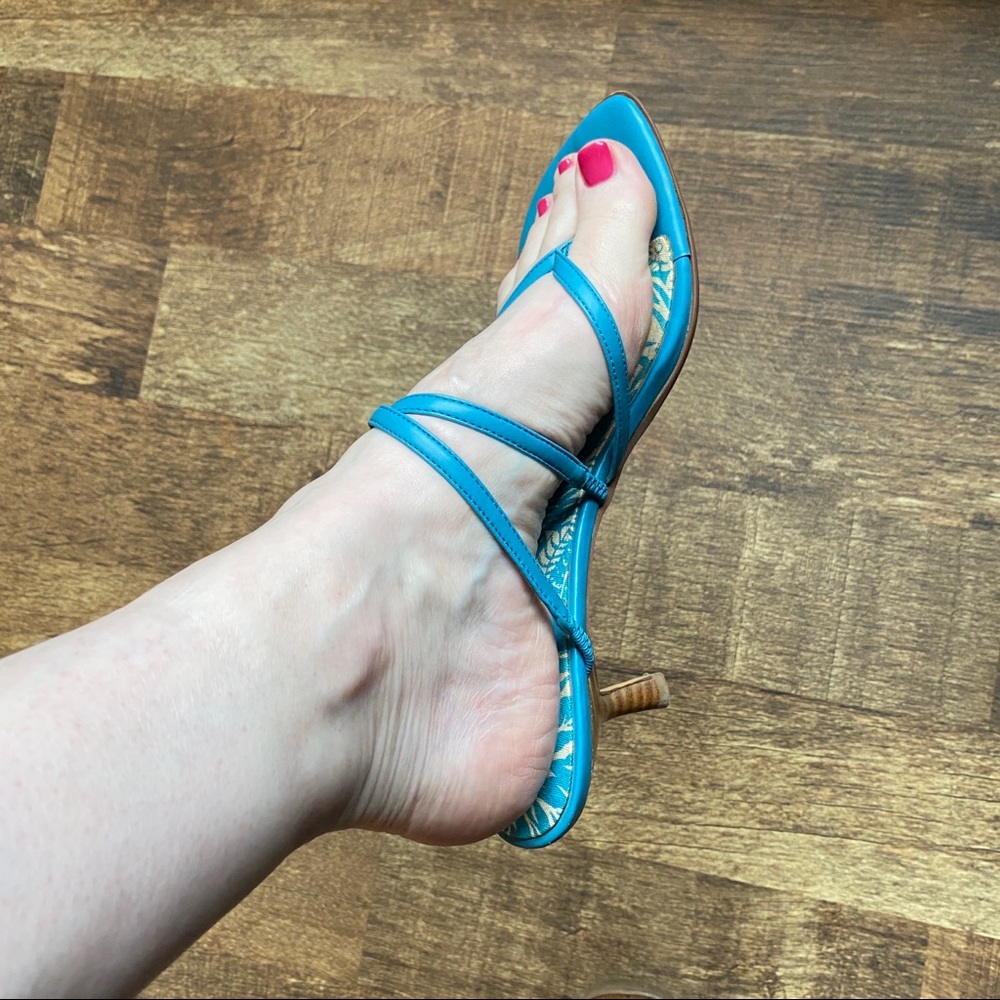 Impo Turquoise Strappy Sandals Heels 7